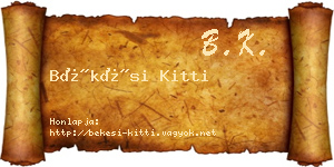 Békési Kitti névjegykártya