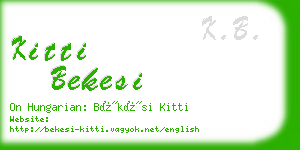 kitti bekesi business card